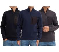 INDICODE Meddo Herren Strick-Pullover mit Brusttasche Baumwoll-Troyer ...