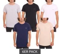 6er Pack DJOGZ LOUNGEWEAR Herren Basic-Shirt Baumwoll-Shirt im Sparpac...