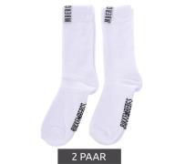 2 Paar BIKKEMBERGS Herren Tennis-Socken mit Markenschriftzug Baumwoll-...