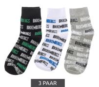 3 Paar BIKKEMBERGS Surtido Herren Sport-Socken mit Allover Marken-Prin...