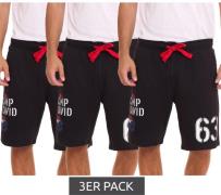 3er Sparpack CAMP DAVID Herren Sweat-Shorts mit Baumwollanteil Sommer-...