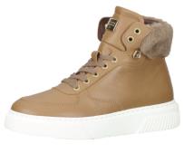 SCAPA Damen Stiefelette Echtleder-Schuhe High Sneaker mit goldenen Akz...