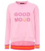 ZWILLINGSHERZ Sweater Dana Damen Pullover mit GOOD MOOD Schriftzug Bau...