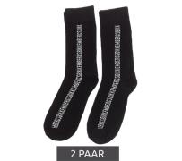 2 Paar BIKKEMBERGS Herren lange Sport-Socken mit Markenschriftzug Baum...