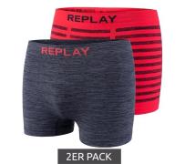 2er Pack REPLAY Herren Retro Boxershorts Enge-Unterwäsche I101113 N093...