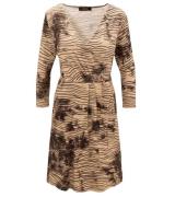 Aniston CASUAL Damen Midi-Kleid Wickel-Kleid mit Animalprint 3/4 Arm 9...