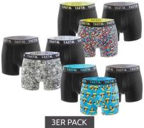 3er Pack TASTIQ Herren Boxershorts mit Pizza- / US-Dollar- oder Müsli-...