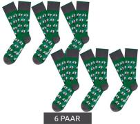 6 Paar Moustard Herren Baumwoll-Socken mit Panda Allover-Print gemuste...