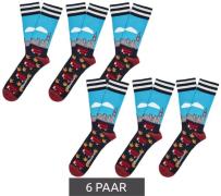 6 Paar Moustard London Herren Baumwoll-Socken mit Skyline von London A...