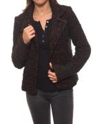 Laura Scott Kurz-Jacke modischer Damen Bouclé-Blazer Braun/Schwarz