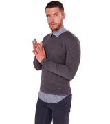 JIMMY SANDERS Pullover gerippter Herren Strick-Pullover mit Rundhalsau...