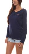 Kappa Damen Longsleeve bequemer Langarm-Shirt Blau