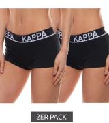 2er Pack Kappa Panty bequeme Damen-Unterwäsche Slip 707152 005 Schwarz