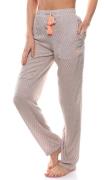 Kappa Stoff-Hose lockere Damen Ethno-Hose mit elastischem Bund Rosa