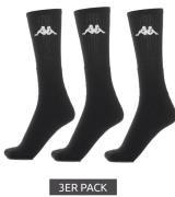 3er Pack Kappa Strümpfe Herren Tennissocken weiche Socken Schwarz