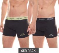 Kappa Unterhose bequeme Boxer-Shorts für Herren Schwarz im 6er Pack