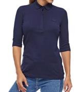 LACOSTE Poloshirt schlichtes Polo-Hemd für Damen mit Halbarm Blau