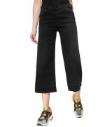 REPLAY JEUDY Culotte stylische Damen Jeans mit Fransen am Saum Schwarz