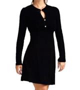 GUESS Mini-Kleid weiches Samt-Kleid für Damen mit Leoparden-Knöpfen Sc...