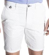 bugatti Chino-Shorts bequeme Herren Bermuda Weiß/Blau