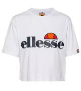 ELLESSE Alberta Cropped Top lässiges Damen Kurzarm Shirt Bauchfrei Wei...