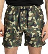 MISHUMO Herren Freizeit-Shorts Bermuda mit Camouflage-Muster Grün