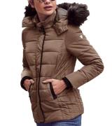 ALPENBLITZ Damen Stepp-Jacke Kurz-Jacke mit Kunstfell 35502556 Beige