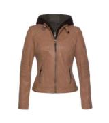 ALPENBLITZ Leder-Jacke rockige Damen Echtleder-Jacke mit abnehmbarer K...