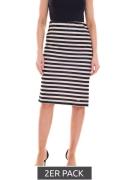 2er Pack bruno banani Damen Midi-Rock gestreifter Mode-Rock 39105652 S...