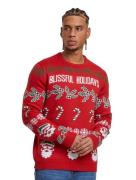 ONLY & SONS Xmas Reg 5 Allover Crew Strickpullover, pompeianrot, glück...