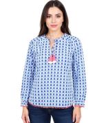 ZWILLINGSHERZ Damen Baumwoll-Bluse Sommer-Bluse "Tröpfchen" mit Tröpfc...