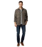 Han Kjobenhavn Army Herren Hemd Karohemd grau