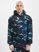 moderner Just Rhyse Herren Hoodie Rippbündchen Kapuze Schwarz/Blau
